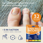 Toenail Fungus Treatment Extra Strength - (Medium) 32 Nighttime Hydrogel Patches for Overnight Toenail Repair - Visible Results in 8 Hours - Fungal Nail Patches for Toenail Fungus Relief
