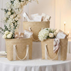 Paterr Mini Beach Straw Bags For Bachelorette Favors Burlap Tote Bag With Handle For Bridesmaid Bridal Shower Gifts