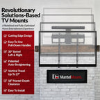 Mantelmount- Mm340 Above Fireplace Pull Down Tv Mount- Televisions 44" To 80" Up To 90 Lbs - Safe Auto-Adjusting Tv Mounts - Patented Motion Stops, Handles, Balancing Technology - Superior Steel