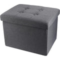 Alasdo Storage Ottoman Footrest Stool Small Ottoman With Storage Foldable Ottomans Foot Rest Footstool Bench For Living Room 17X13X13Inches Grey