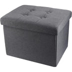 Alasdo Storage Ottoman Footrest Stool Small Ottoman With Storage Foldable Ottomans Foot Rest Footstool Bench For Living Room 17X13X13Inches Grey