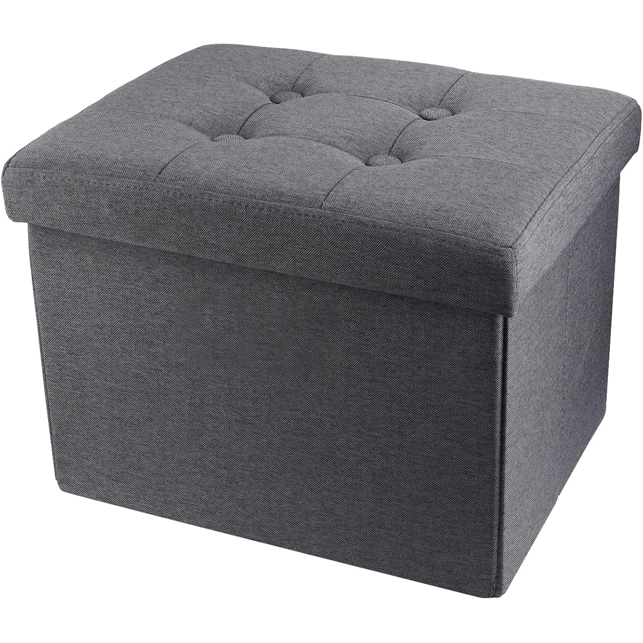 Alasdo Storage Ottoman Footrest Stool Small Ottoman With Storage Foldable Ottomans Foot Rest Footstool Bench For Living Room 17X13X13Inches Grey