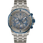 Bulova Men'S Marine Star 'Series A' Gray Ip Stainless Steel With Blue Accents Chronograph Quartz Watch, 4Mm Style: 98B411