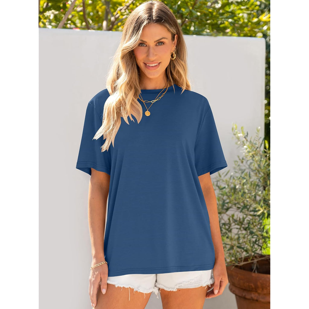 Anrabess Womens Tops Oversized T Shirts | Short Sleeve Crew Neck, Summer Basic Tee Shirt, Casual Loose Fit, Trendy Fashion Clothes, Going Out Outfits, Work & Travel