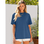 Anrabess Womens Tops Oversized T Shirts | Short Sleeve Crew Neck, Summer Basic Tee Shirt, Casual Loose Fit, Trendy Fashion Clothes, Going Out Outfits, Work & Travel