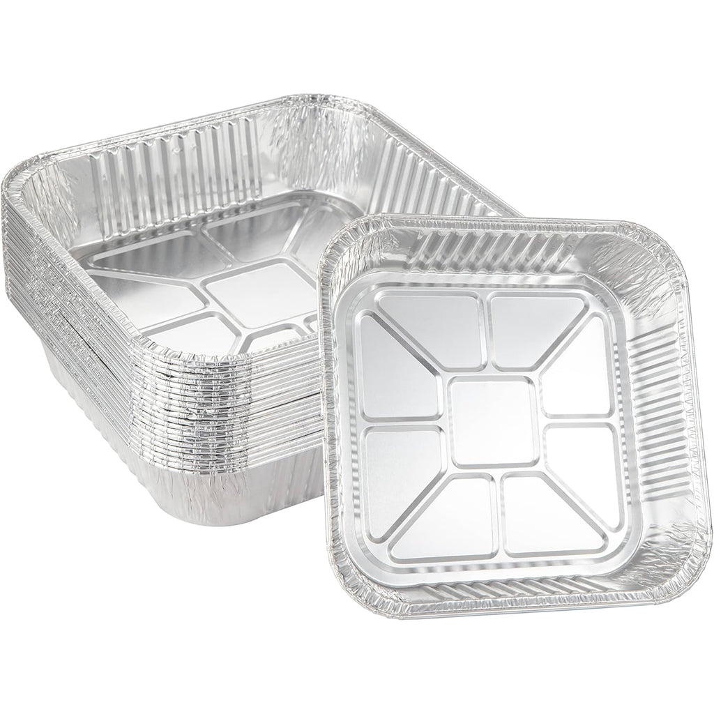Waytiffer 25pack- 8 x 8 Aluminum foil Pans Disposable Heavy Duty Square baking Cake Pan, Cooking Tins Homemade Breads Oven Pans,Foil Pan, Baking pan Roasting