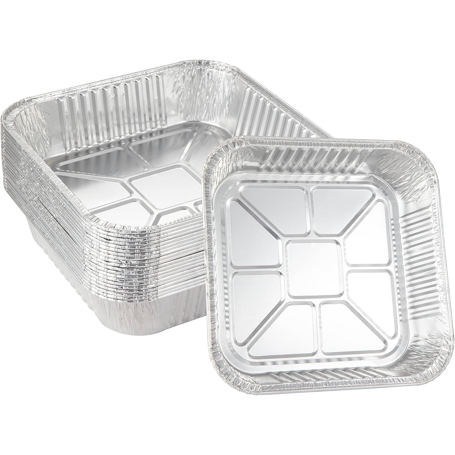 Waytiffer 25pack- 8 x 8 Aluminum foil Pans Disposable Heavy Duty Square baking Cake Pan, Cooking Tins Homemade Breads Oven Pans,Foil Pan, Baking pan Roasting