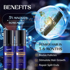5% Minoxidil Hair Growth for Men and Women: 2-Pack Extra Strength Minoxidil Hair Loss Treatment Serum with Rosemary for Faster Stronger Thicker Hair Growth - 4 FL OZ