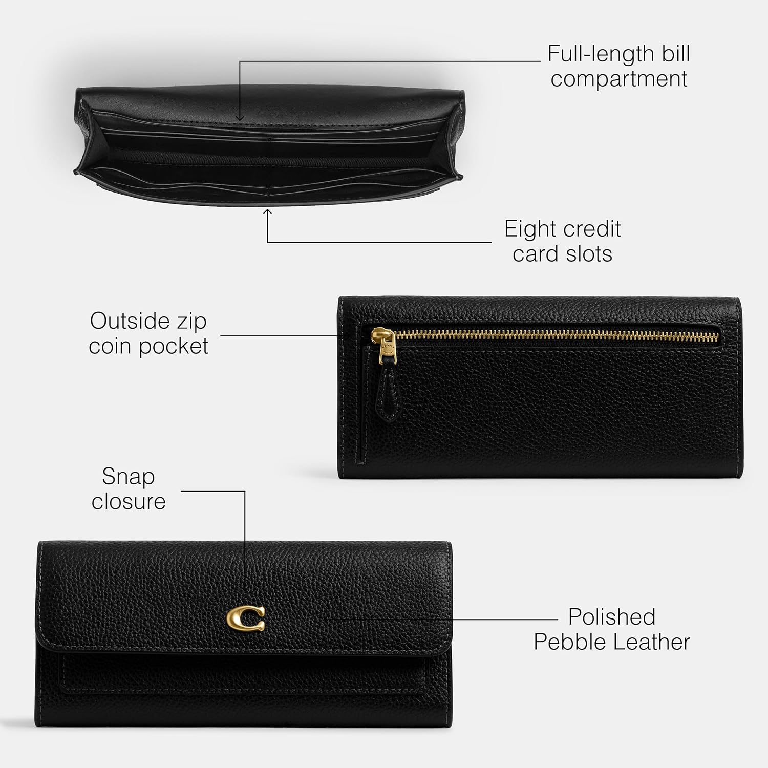 Coach, Women'S, Mila Long Flap Wallet