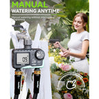 Rainpoint Water Timer For Garden Hose - 2 Zone Sprinkler Timer With Rain Delay/Manual Watering/Automatic Irrigation For Yard Lawn