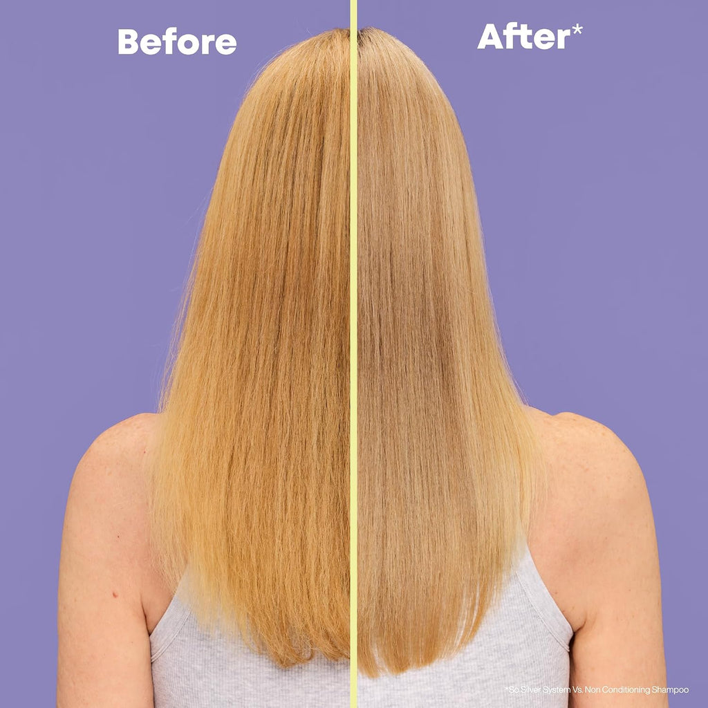 Matrix So Silver Purple Shampoo - Neutralizes Yellow Tones, Color Depositing, Brightening & Toning, For Color Treated, Blonde, Grey, White And Platinum Hair, Vegan