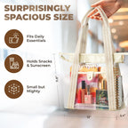 Handy Laundry Clear Bag for Stadium Events - Large Transparent Tote - Clear Purse for Women, Work, Beach & Shopping