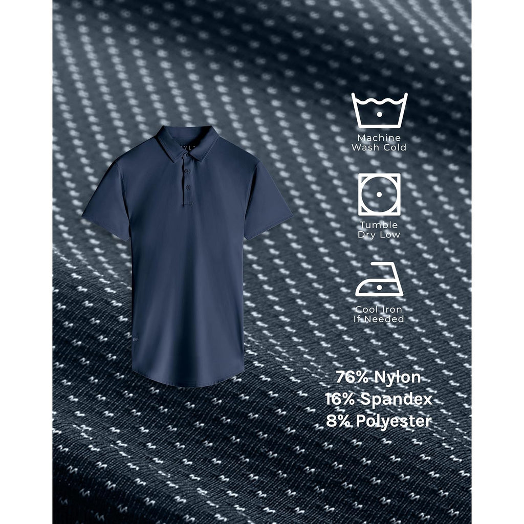 Bylt Basics - Active Drop-Cut Polo Shirt For Men - Moisture-Wicking, 4-Way Stretch Performance Fabric, Short Sleeve Polo