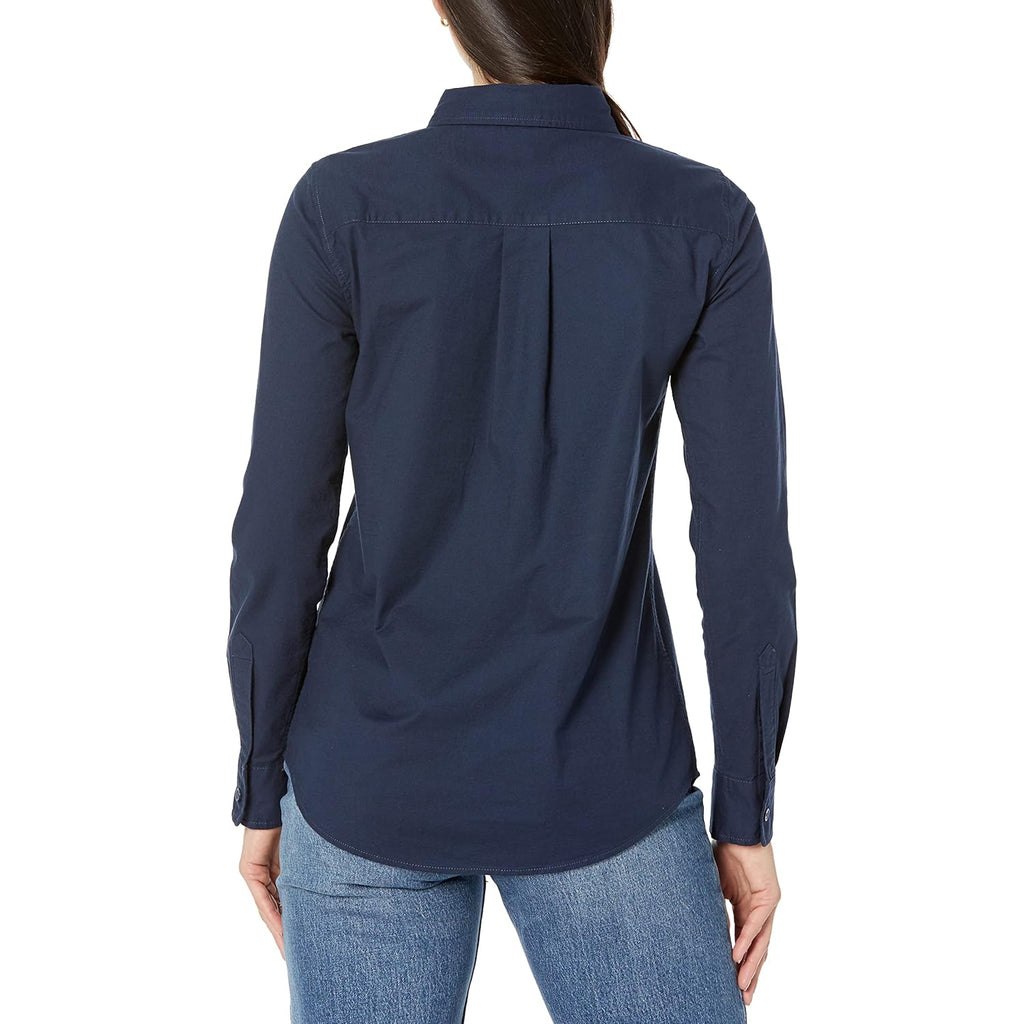 Women's Long Sleeve Button Down Stretch Oxford Shirt (Available in Plus Size)