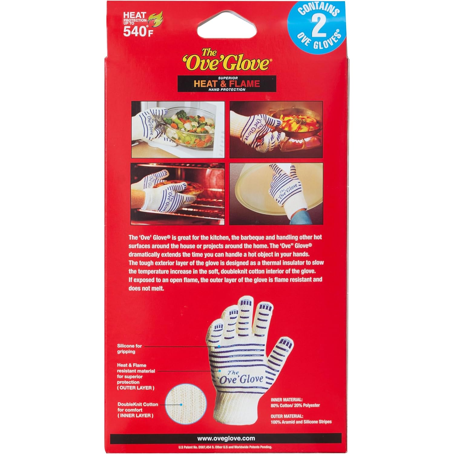 The Ove Glove - Superior Heat & Flame Hand Protection - Pack of 2 Oven Mitts
