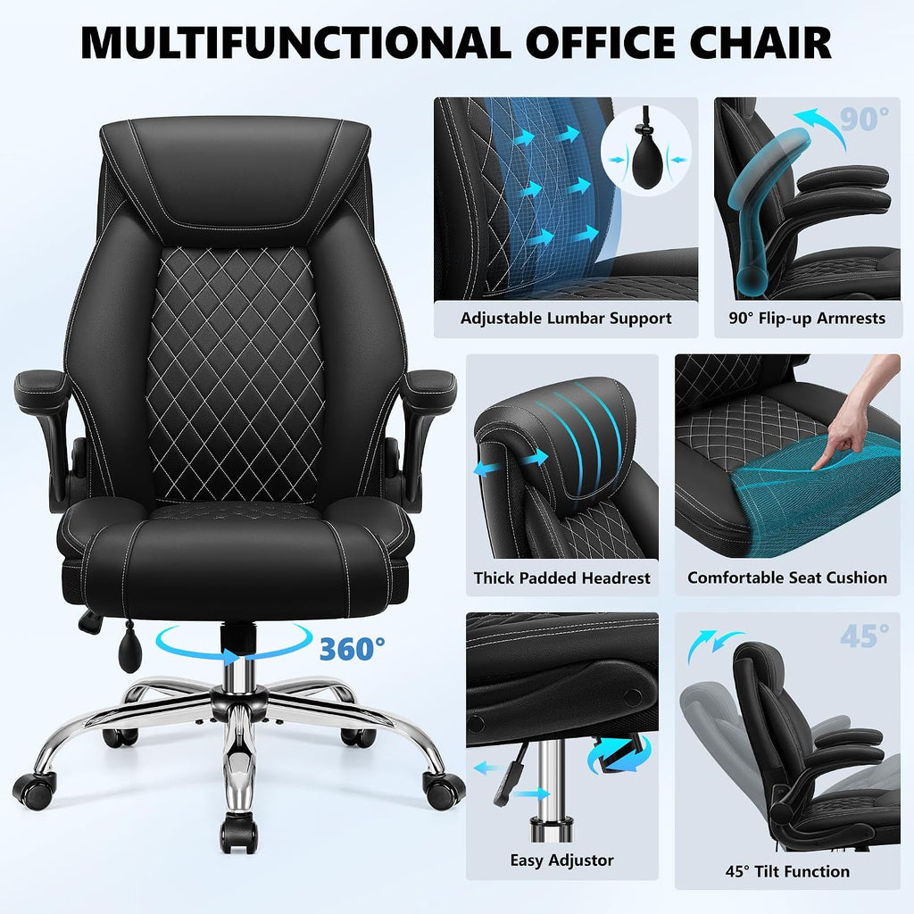 Executive Office Chair, Big And Tall Ergonomic Computer Desk Chair Black