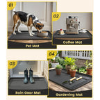 Under Sink Mats For Kitchen Waterproof, 34" X 22" Or Smaller Cut To Fit Under Sink Drip Tray For Kitchen Bathroom Cabinets, Silicone Liner Hold Up To 3.3 Gallons Liquid - Grey