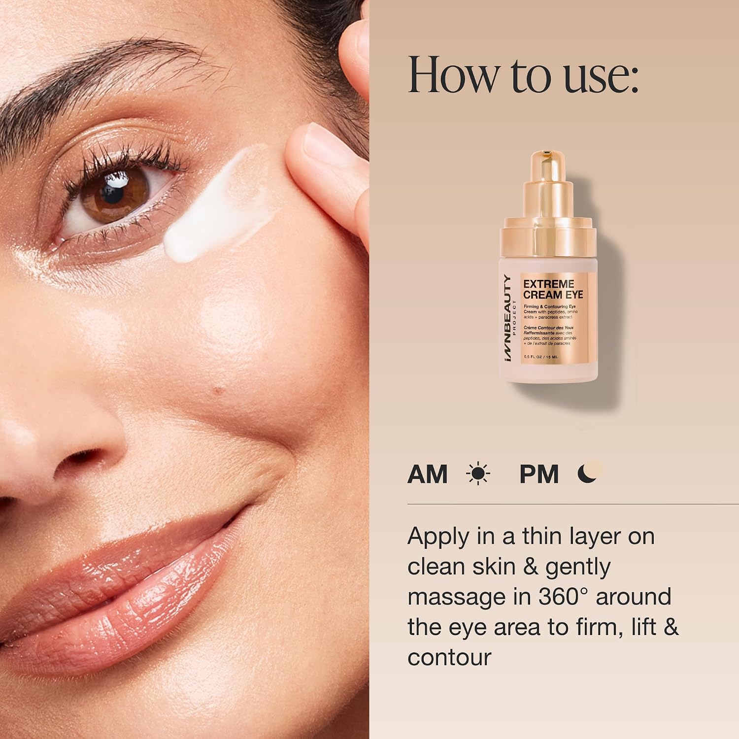 Innbeauty Project Extreme Cream Eye Firming & Contouring Eye Cream With Peptides & Botanicals, Refillable 0.5 Oz (15Ml)
