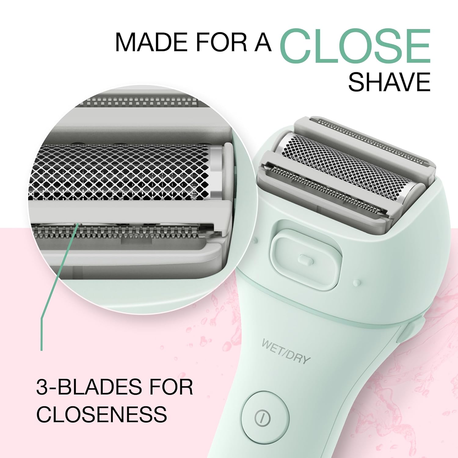 Panasonic Electric Bikini Trimmer, Women's Waterproof, Full-Body Cordless Electric Razors for Women with Bikini Attachments, 3 Hypoallergenic Blades, for Travel, Shower and Everyday Use - ES-AWL6AG