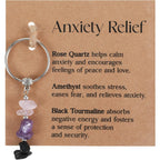 Nogeqi Natural Crystal Keychain for Anxiety Relief, New Beginnings Healing Crystal Key Chain Gifts Keychain for Women Friends Good Luck Retirement Small Healing Stones Gifts