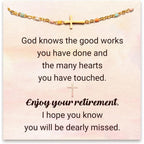 STORYJEWELLERY Retirement Gift for Woman, Retirement Bracelet, 2026 Retired Gifts for Teacher Nurse and Coworker, Cross Bracelet for Women