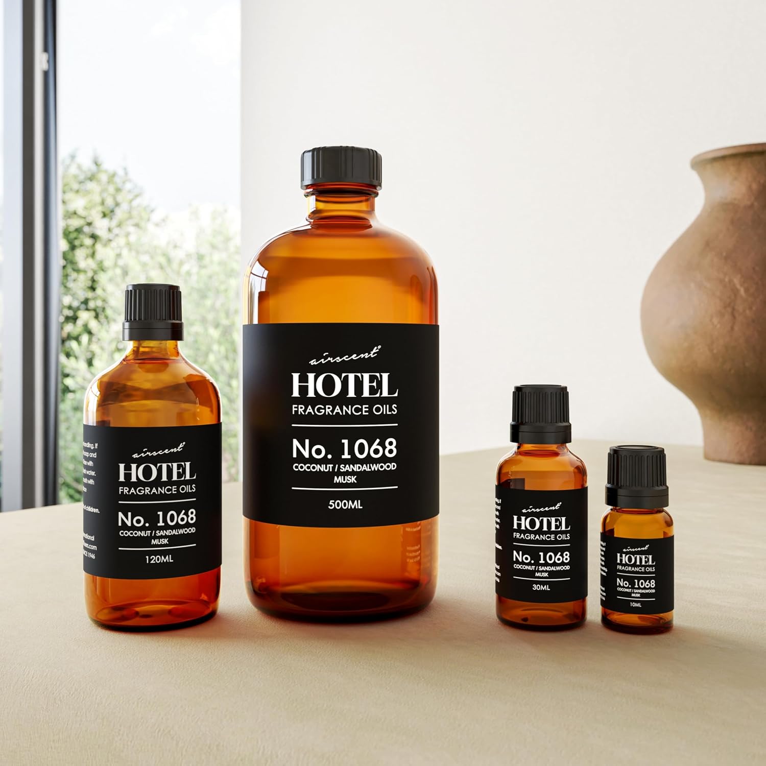 Airscent Hotel Diffuser Oil No. 1068 - Hotel Scent Dupe - 10 Ml | Coconut Pina Colada Sandalwood - Premium Fragrance Oil For Ultrasonic And Waterless Diffusers And Crafting - 0.34 Fl Oz