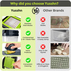 Yusshn Vegetable Chopper, 12-In-1 Food Veggie Chopper Cutter With Container | 7 Sharp Blades Dice, Slice, Shred And Grate For Salads, Onions And Meal Prep, With A Non-Slip Base And Drain Basket