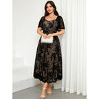 Rwj Plus Size Women 2026 Formal Wedding Guest Dress Spring Evening Party Cocktail Elegant Off Shoulder Mesh Maxi Dresses