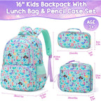 Fimibuke Kids Backpack For School Boys, 3Pcs Waterproof Toddler School Bag | Cute Bookbag Set With Lunch Box & Pencil Case For Preschool Kindergarten Elementary Back To School Student Ages 3-12, Trucks
