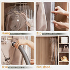 Taili Hanging Vacuum Storage Bags Space Saver Bags, Vacuum Sealer Bags For Clothing, Suits And Jackets, Closet Organizers And Storage, (3 Long, 3 Short) Clear