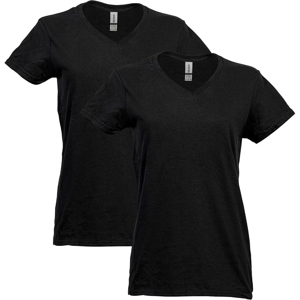 Gildan Women's Heavy Cotton V-Neck T-Shirt, 2-Pack