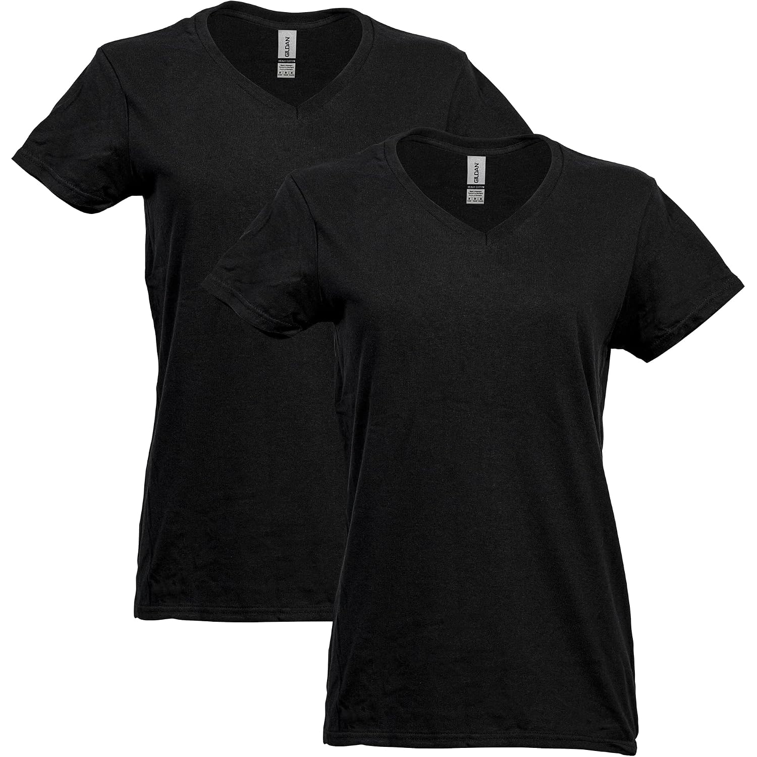 Gildan Women's Heavy Cotton V-Neck T-Shirt, 2-Pack