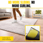 Alien Grip Rug Gripper Carpet Tape - 12pcs, 4x4 in. Anti-Slip Hardwood, Tile Floor, No Damage - Double Sided Reusable, Non Slip Corner Rug Pads - As Seen on TV