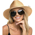 FURTALK Sun Hats for Women Summer Wide Brim UV UPF 80+ Panama Fedora Foldable Packable Straw Beach Hat