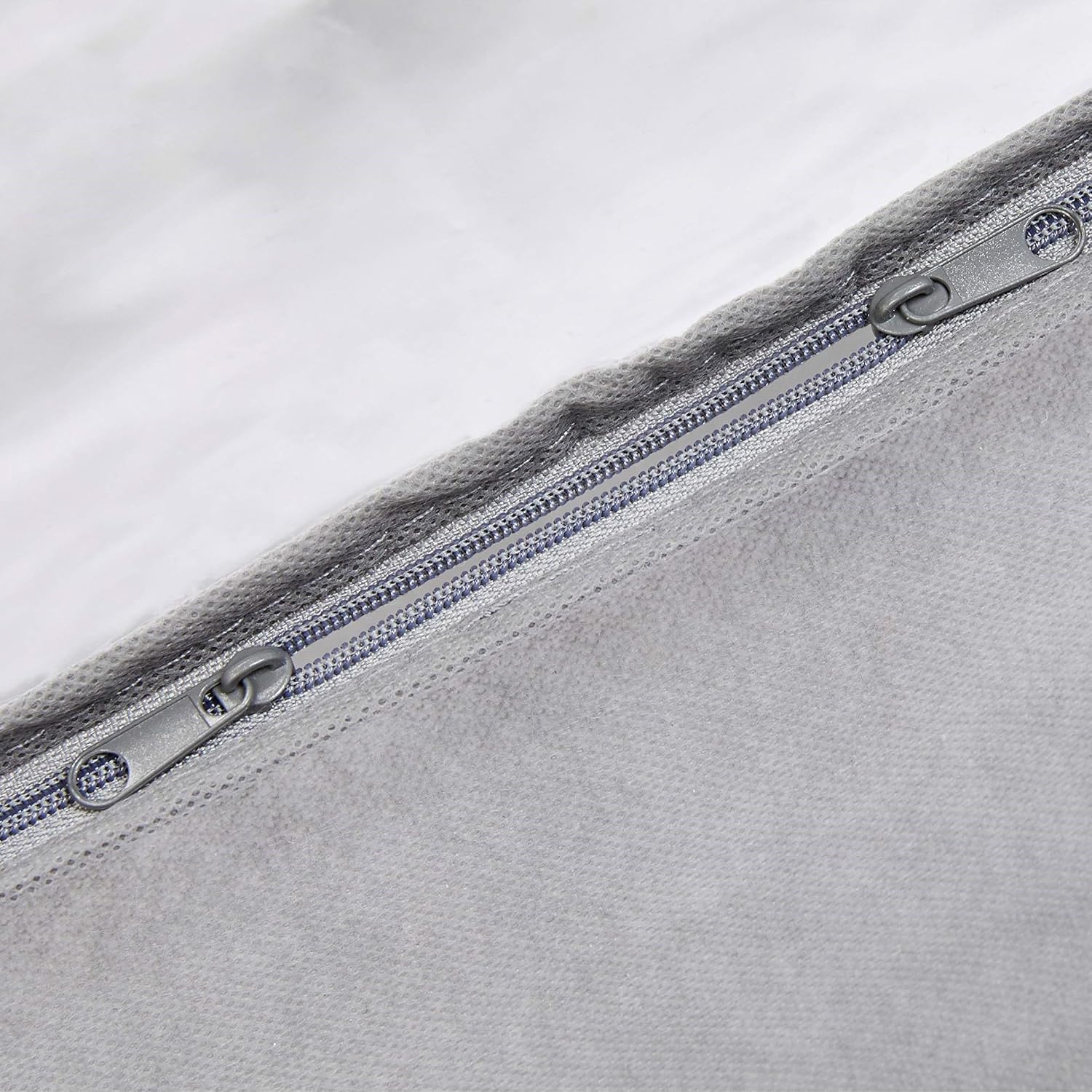 Amazon Basics Under Bed Storage Bags For Clothes And Blankets, Foldable Fabric Zipper Container With Clear Window And Reinforced Handles, Space Saving, 18 X 42 X 6 Inches, Gray, 2-Pack