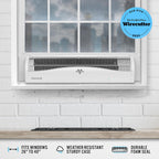 Vornado Transom Window Fan With 4 Speeds, Remote Control, Reversible Exhaust Mode, Weather Resistant Case, Whole Room, Ice White
