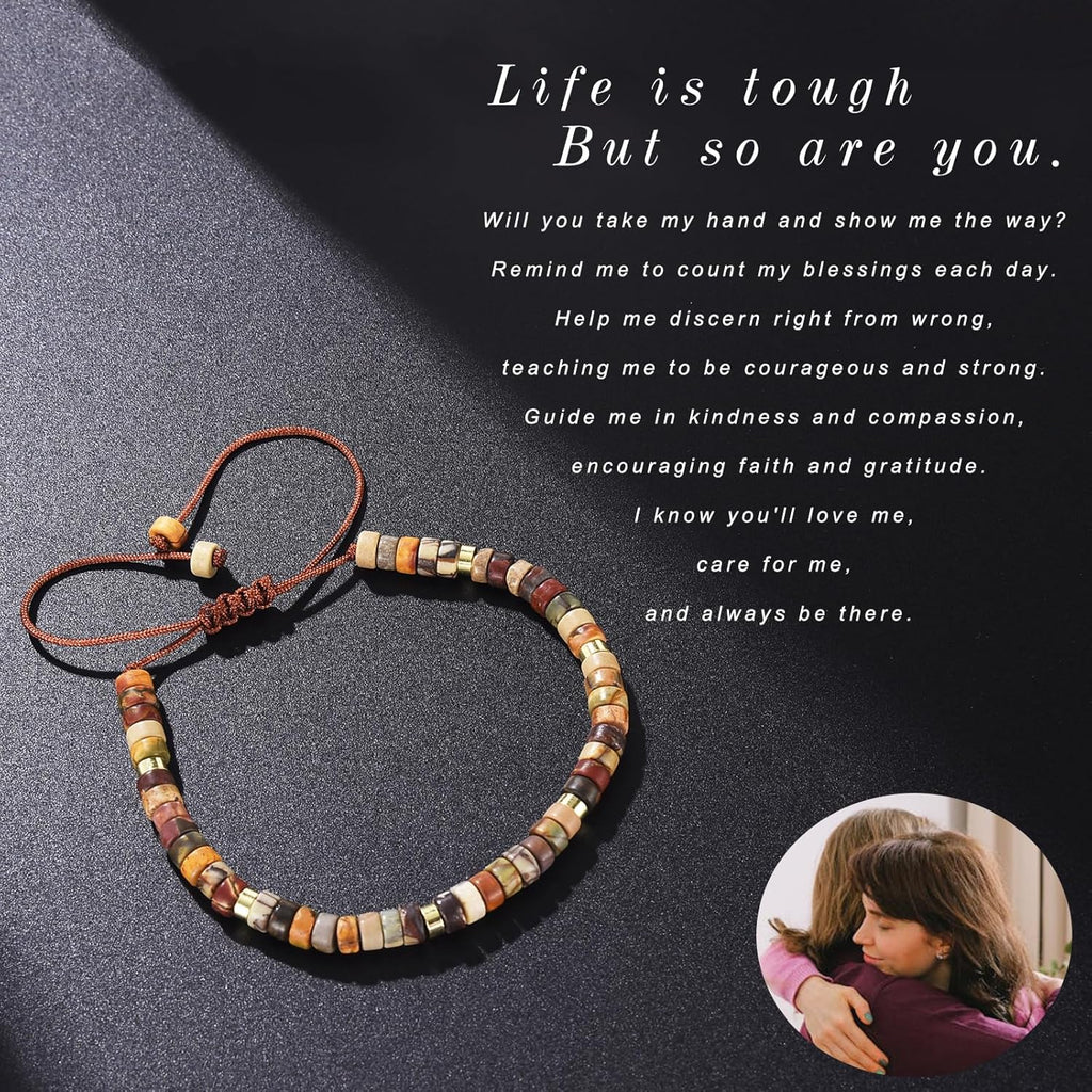 yupoxiu Inspirational Gifts Healing Natural Stone Bracelets - Thinking of You, Get Well Soon Encouragement Gifts Strength Bracelets for Women Friends Sister, Christmas Stocking Stuffers Thanksgiving Basket