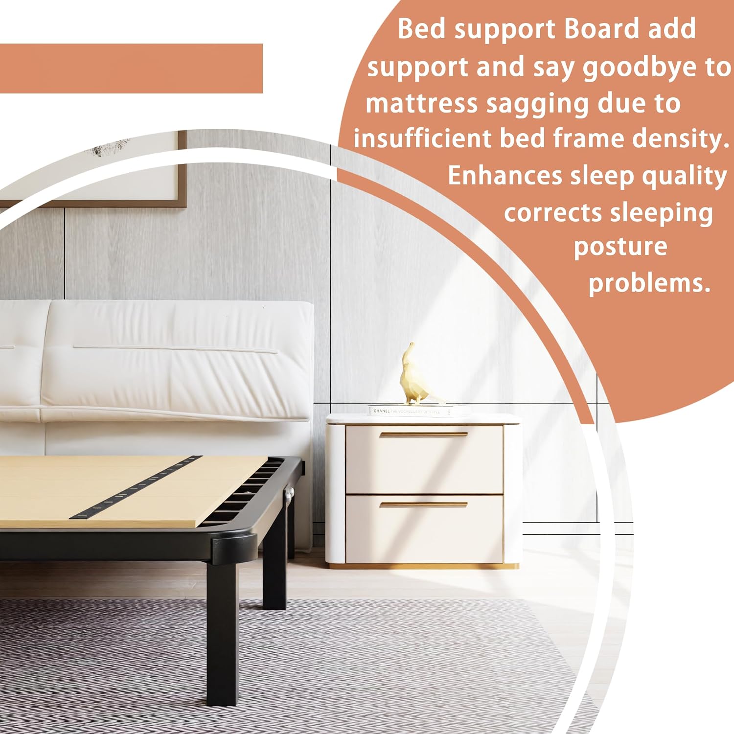 Imperius Foldable Box Spring, Bunkie Board, Bed Support Slats, Bed Boards For Under, Full 60 X 48 In