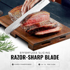 Cutluxe Carving Knife Set for BBQ & Brisket – Razor Sharp German Steel Slicing and Boning Knife for Meat Cutting, Full Tang & Ergonomic Handle, Grilling Gifts for Men – Artisan Series