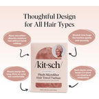 Kitsch Plush Microfiber Hair Towel Wrap For Women – Ultra Absorbent Microfiber Bath Towels For Wet, Curly, Long Or Short Hair – Anti-Frizz Hair Wrap, Great Hair Care Gifts For Women