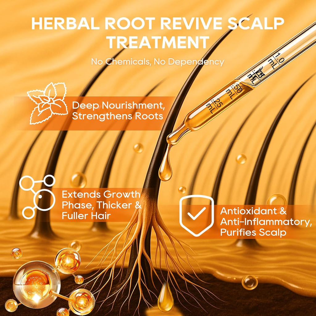 Women‘S Hair Growth Serum Oil, 100% Natural Herbal Extracts, Root Revive Visibly Thickening Fuller Hair, Follicle Stimulator Scalp Serum For Hair Loss/Shedding,Thin, Dry & Damaged Treatment