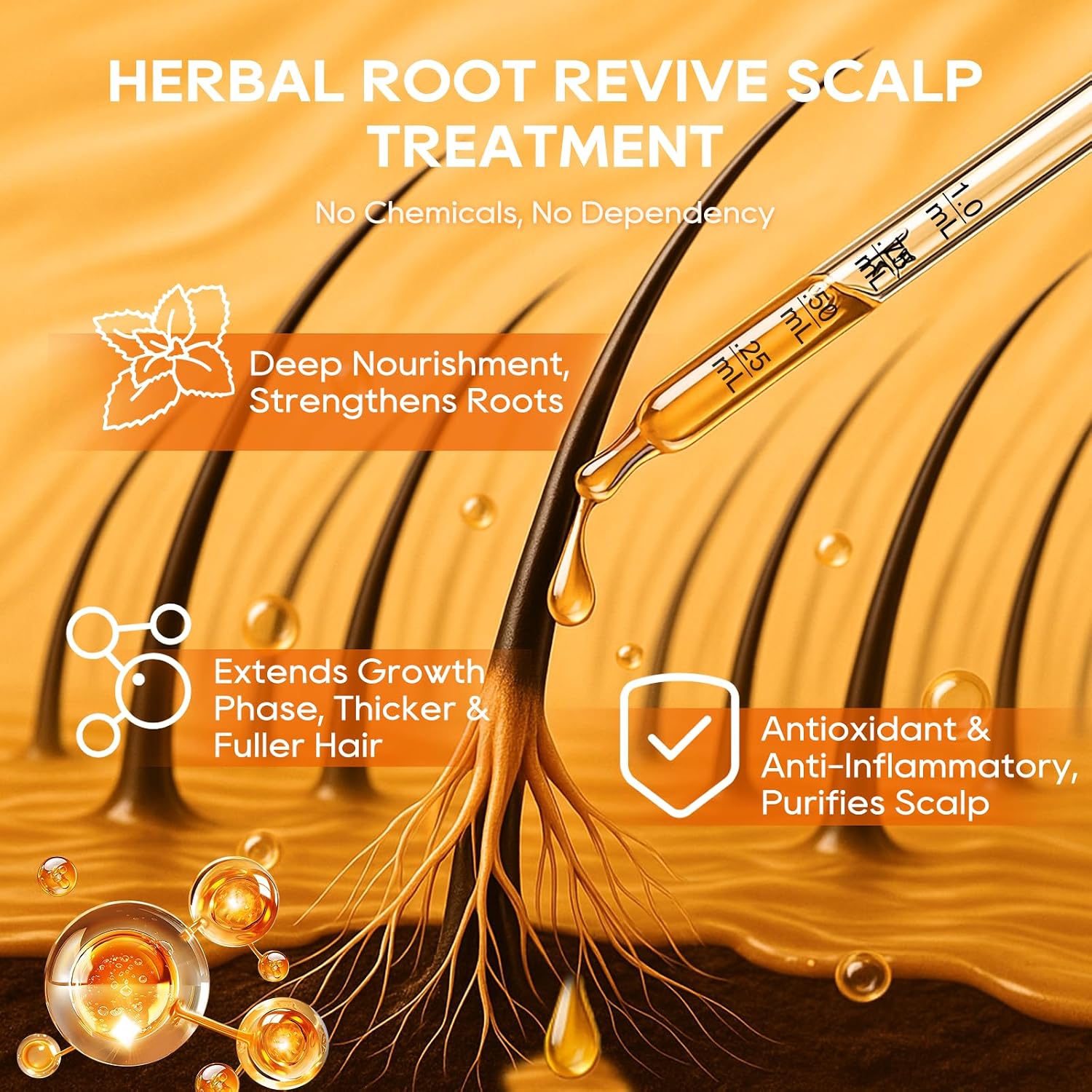 Women‘S Hair Growth Serum Oil, 100% Natural Herbal Extracts, Root Revive Visibly Thickening Fuller Hair, Follicle Stimulator Scalp Serum For Hair Loss/Shedding,Thin, Dry & Damaged Treatment
