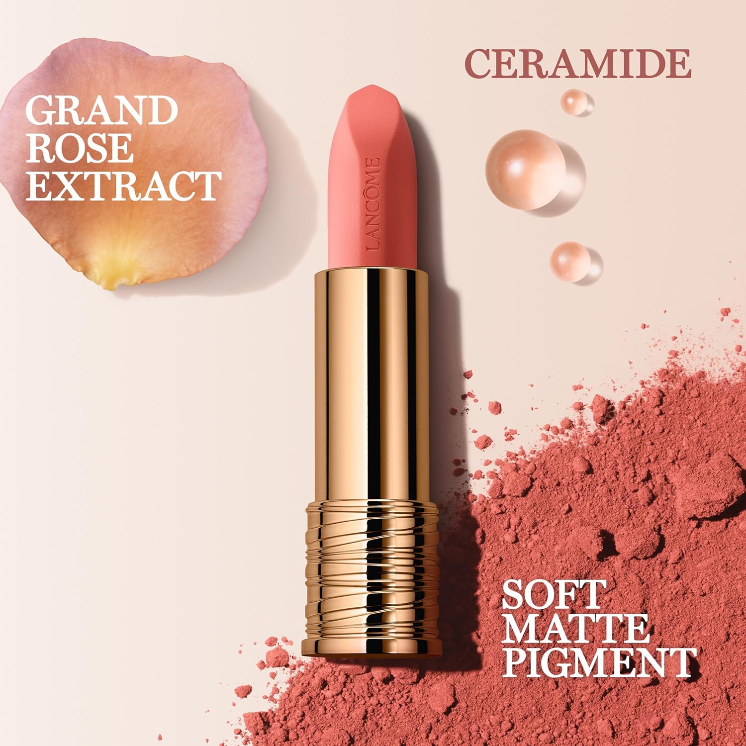 Lancôme L'Absolu Rouge Intimatte Hydrating Matte Lipstick - Buildable & Lightweight Formula with a Soft Matte Finish - Up To 24HR Comfort