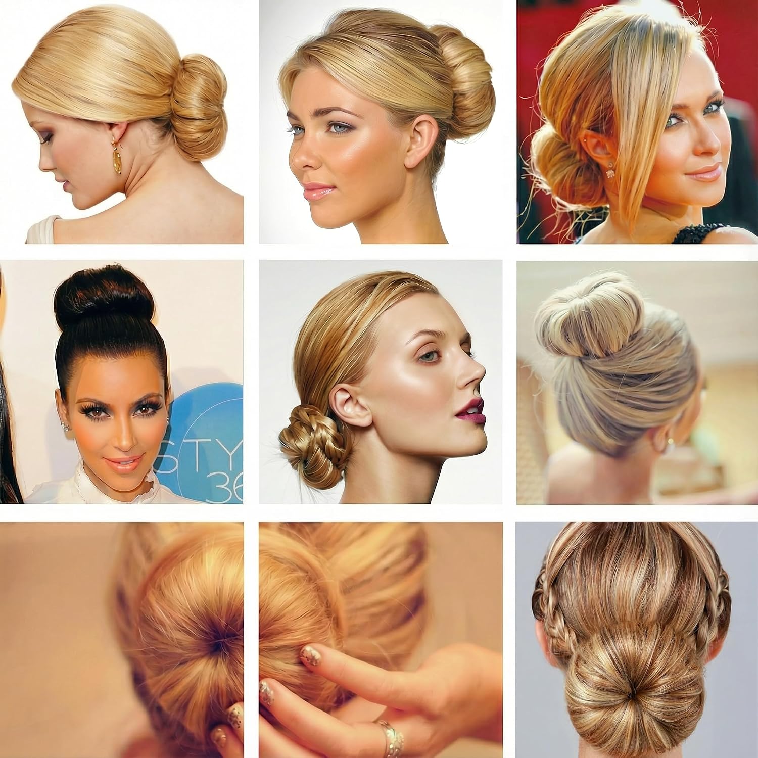 Goldrose Buns 2 Pieces Magic Hair Styling Styler Hair Bun Maker | Twist Ring Former Shaper Doughnut Donut Chignon Bun Maker Clip Hair Curler Accessory Small & Large (Brown)