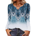 Long Sleeve Shirts for Women Spring Tops Casual Dressy V Neck Blouses Boho Tunic Western Clothes Vacation Outfits