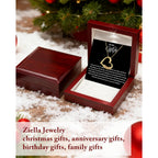 ziella Jewelry To My Wife Necklace -Family's Love Engraved Name Pendant, Personalized Heart Custom Necklace for Women