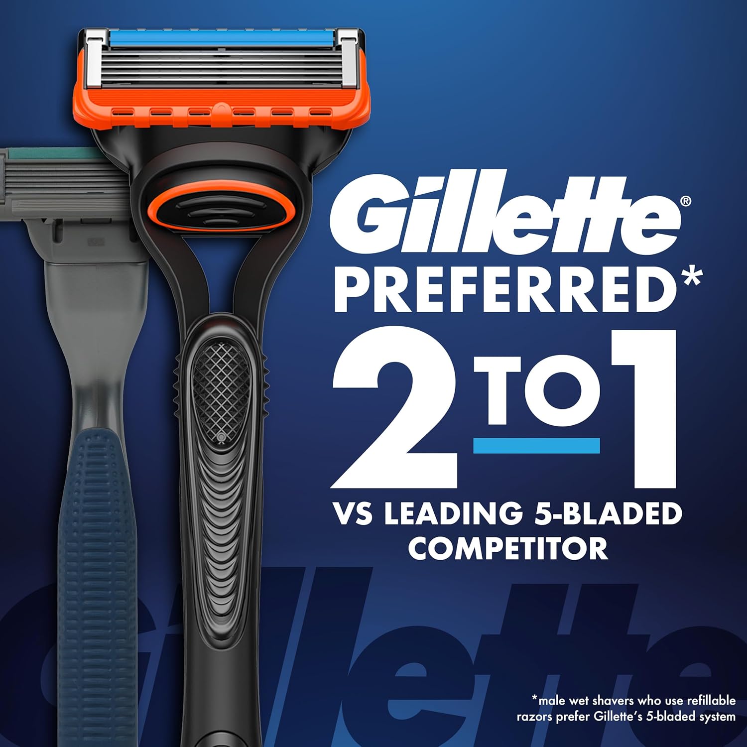 Gillette Fusion5 Power 5-Blade Razor Blade Refills for Men with Precision Trimmer, 10 Count