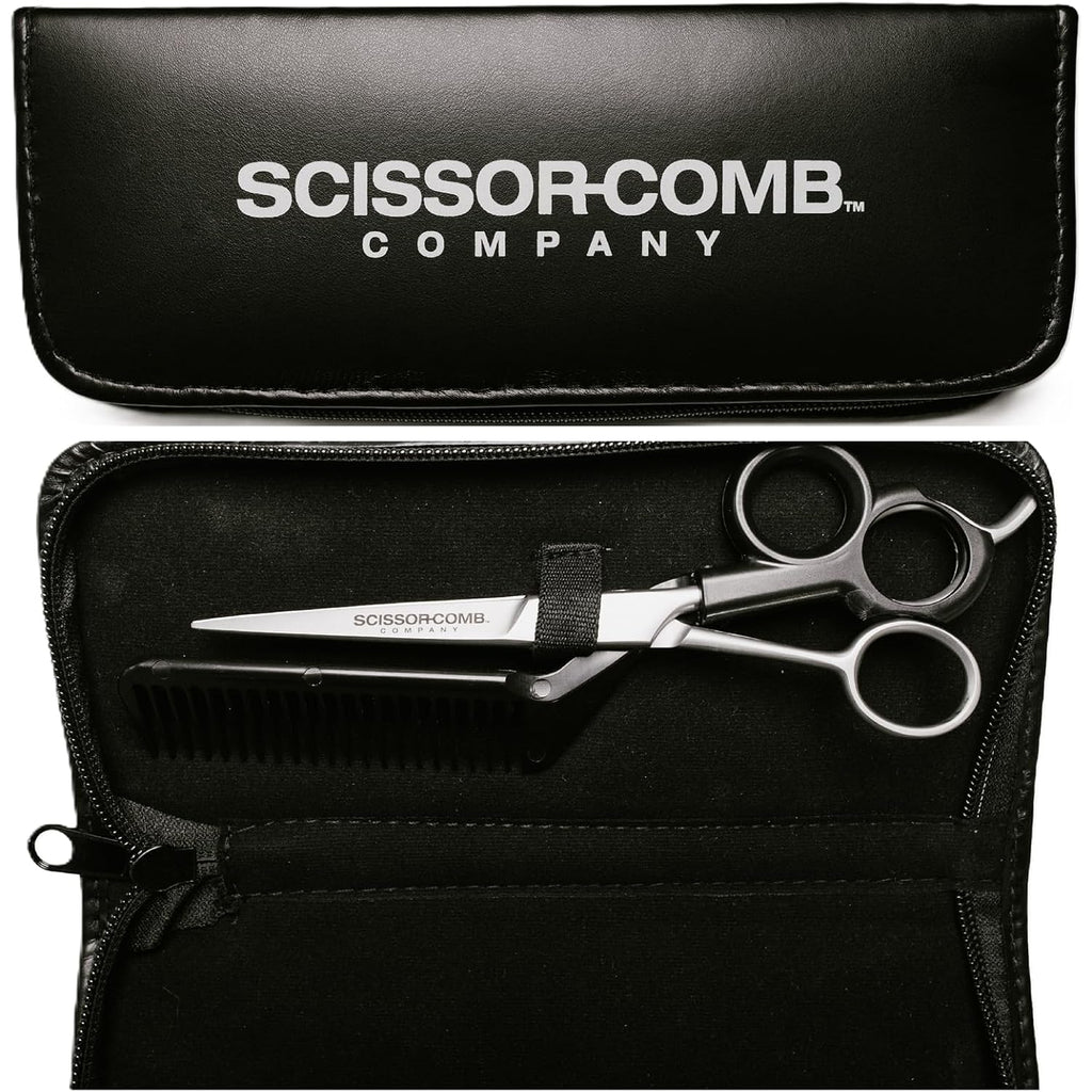 Scissor Comb 2 In 1 Hair Scissors With Comb Attached - Cut And Trim Hair At Home With Great Diy Hair Cutting Tool - Professional 440C Stainless Steel Shears With Comb