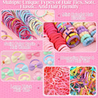 946 Pcs Hair Accessories For Girls, Colorful Hair Rubber Bands Elastic Hair Ties With Cute Hair Clips Hair Styling Tools