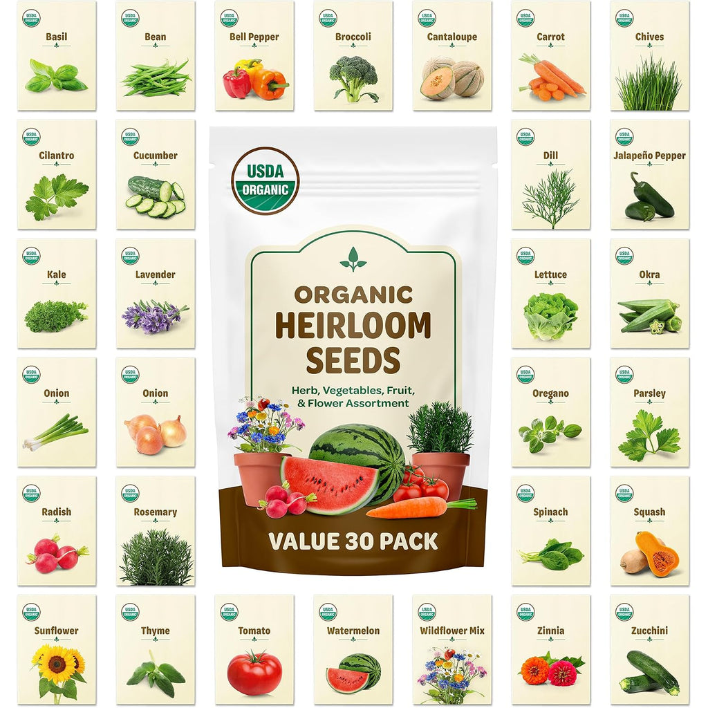 Back To The Roots 100% Heirloom Rescued Seeds, Variety Pack, 30Ct Of Organic Veggies, Herbs & Flowers To Prevent Waste (Assortment Varies)
